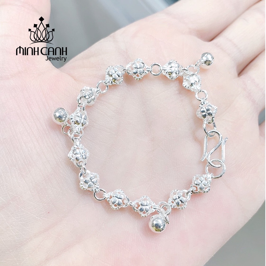 Lắc Bạc Cho Bé Hình Hoa Mix Bi - Minh Canh Jewelry