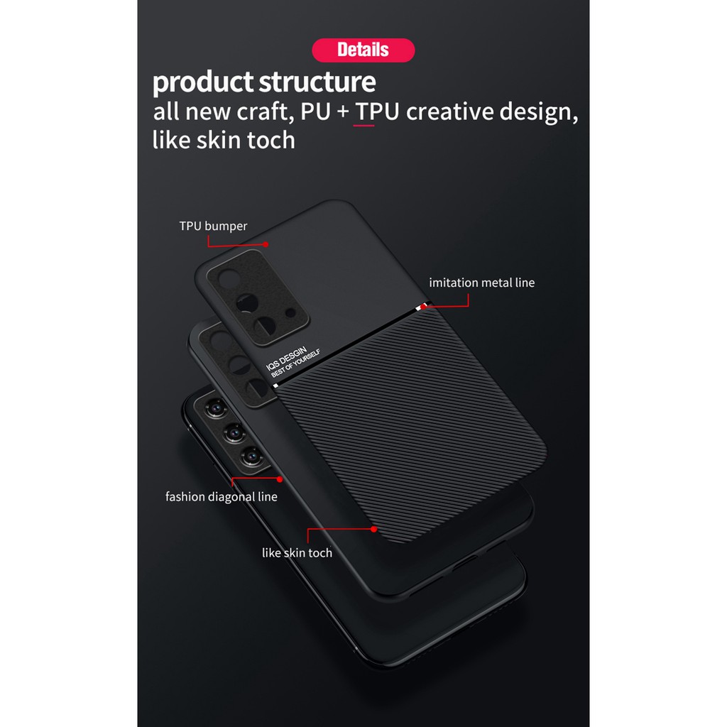 Ốp điện thoại PC cứng mặt da có thể gắn xe hơi cho Oppo A74 A54 4g Oppo A95 A55 Reno6 Lite