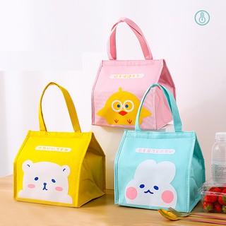 Túi giữ nhiệt đựng cơm hình thú dễ thương dạng hộp vuông size lớn 22x22x17cm