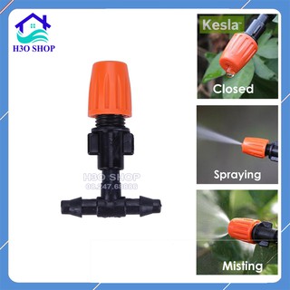 Béc phun sương cam kèm tê nối ống 6mm, béc tưới cây, làm mát không khí