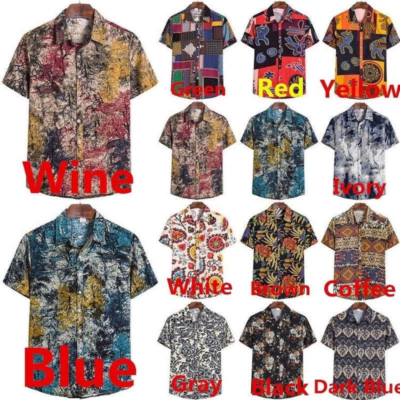 Men's plus size short-sleeved shirt fashion print British fan shirt | BigBuy360 - bigbuy360.vn