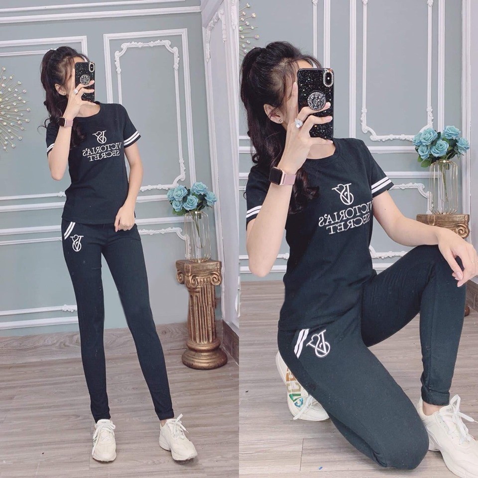 [Mã FASHIONGREEN15 giảm 10% tối đa 30K đơn 99K] Đồ bộ thể thao logo chữ thêu đẹp