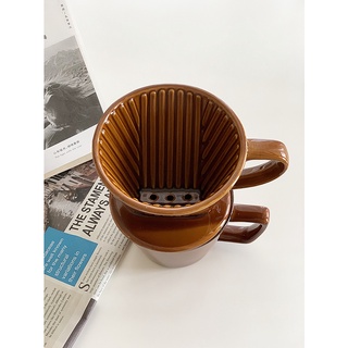 Set ly sứ và phễu lọc cà phê gốm sứ