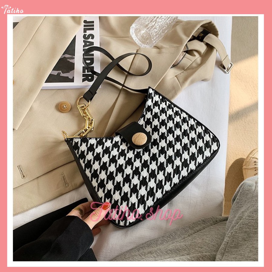 [HÀNG XỊN, GIÁ TỐT] Túi Xách Kẹp Nách Họa Tiết Da Báo Ngựa Vằn &amp; HOUNDSTOOTH Form Đẹp Cao Cấp - Mã TUI04