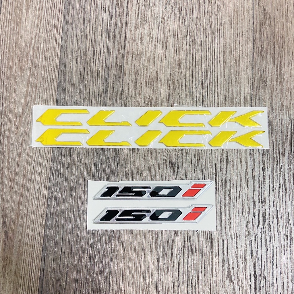 (MÀU VÀNG) COMBO TEM CHỮ CLICK VÀ SỐ 125i, 150i HÀNG BAO ĐẸP