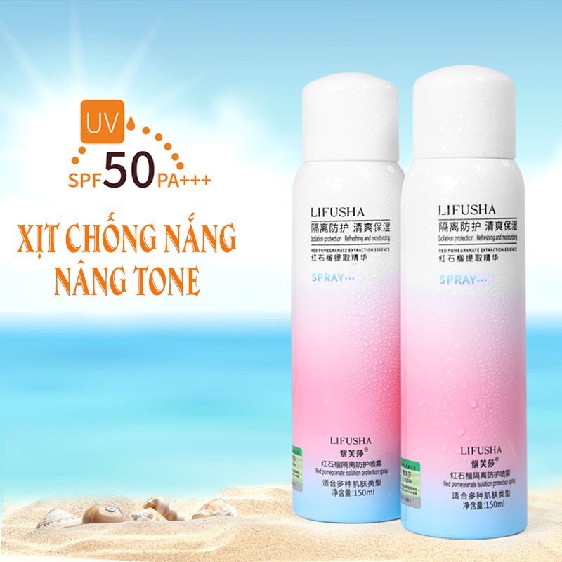 Xịt Chống Nắng Trắng Da 150Ml, xịt chống nắng chuẩn Trung Quốc