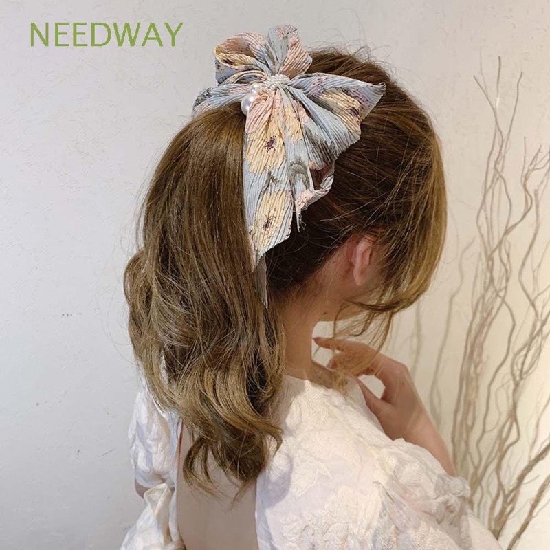 Kẹp tóc hàn quốc đính nơ tiểu thư, kẹp kim loại