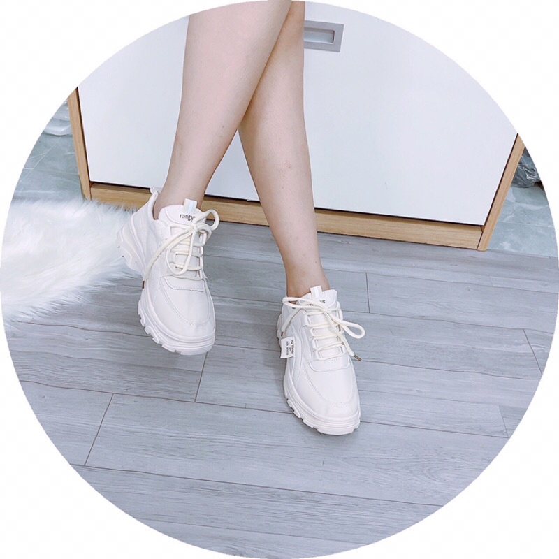 Giày thể thao vát chữ đơn giản độn đế 3cm