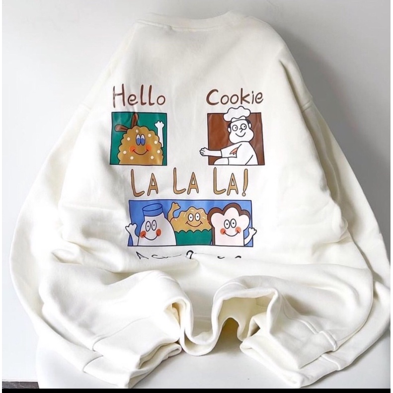 [VIDEO ẢNH THẬT] Áo Sweater Cookie Hoạt Hình Cute Unisex Nam Nữ -Áo Nỉ Ulzzang Chất Nỉ Ngoại Đẹp | BigBuy360 - bigbuy360.vn