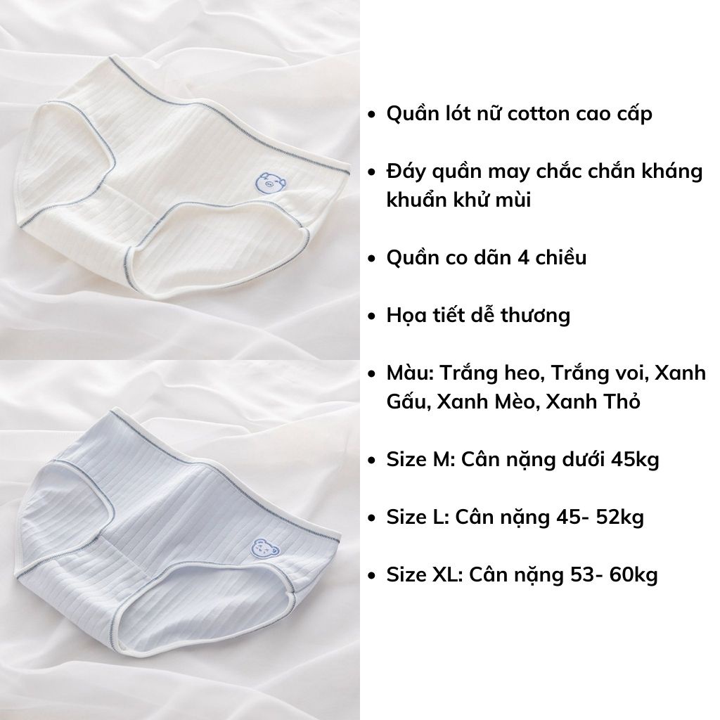 Quần lót nữ cotton tôn dáng họa tiết dễ thương, Quần chíp nữ kháng khuẩn khử mùi LANIXA L861