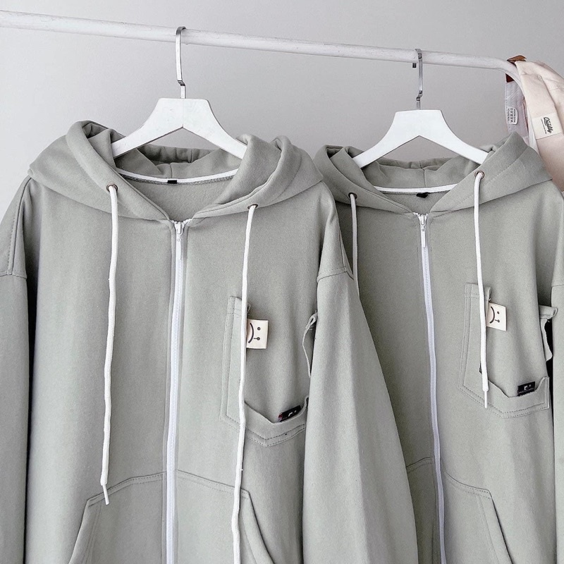 Áo hoodie zip ICON SAD màu Mint / Áo khoác dây kéo nỉ bông ✨ Nam nữ unisex ❤️ Jejul.store