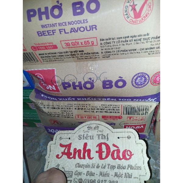 THÙNG PHỞ BÒ VIFON 30 gói 65 g