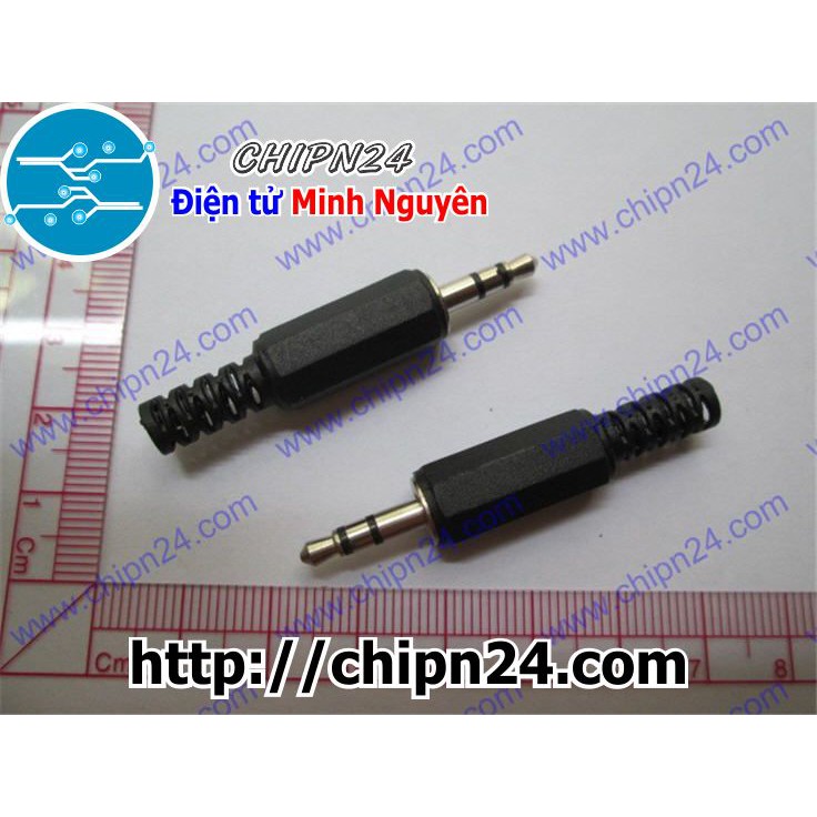 [2 CÁI] Đầu Jack Audio 3.5mm Nhựa hàn dây