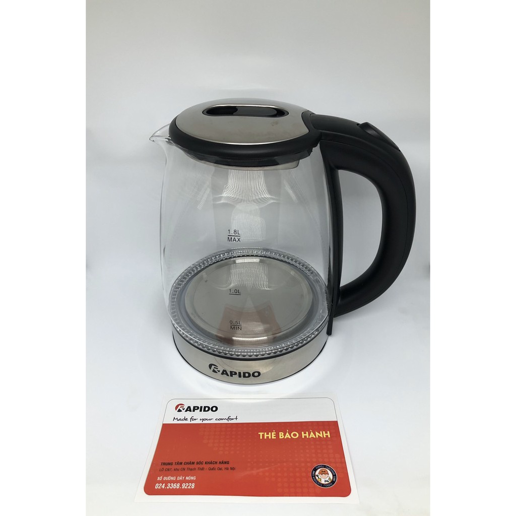 Bình đun nước siêu tốc 1.8 lít Rapido RK1818 - Chính hãng cung cấp