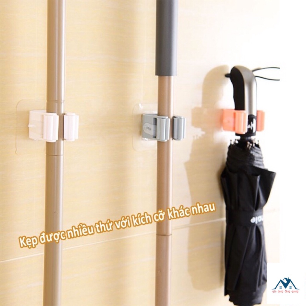 Móc Treo Chổi - Móc dán tường kẹp giữ cây lau nhà, móc treo kẹp chổi, gài chổi dán tường chịu lực tốt