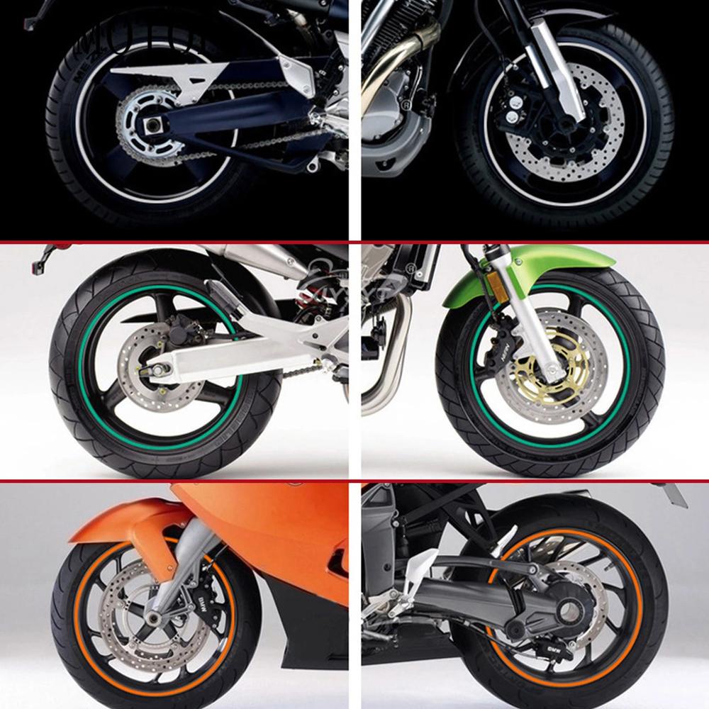 Miếng Dán Viền Bánh Xe Mô Tô Kawasaki Honda 17 &quot;18&quot; Phản Quang