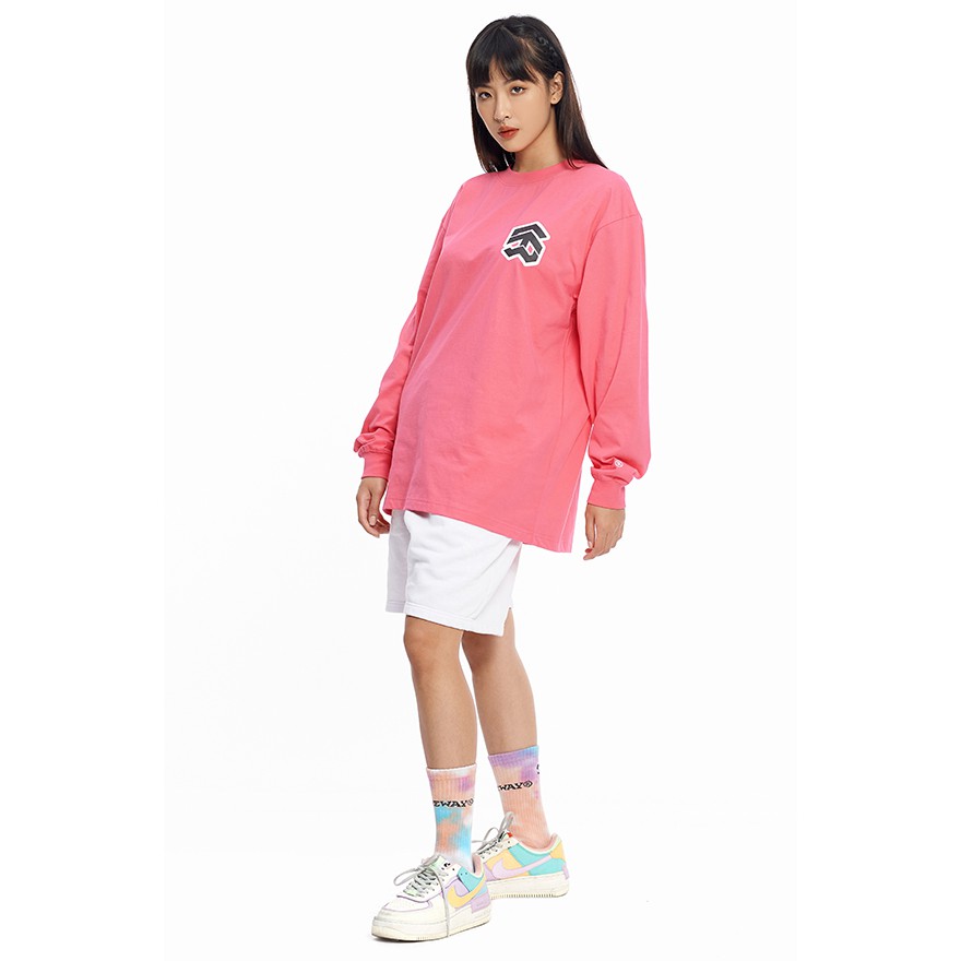 5THEWAY® /stroke/ BIG LOGO LS NEW TEE™ in HOT PINK aka Áo Thun Hồng Tay Dài
