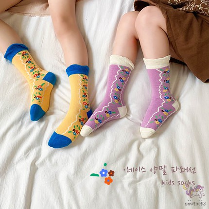 Đôi Tất Cotton In Hoa Xinh Xắn Cho Bé Gái