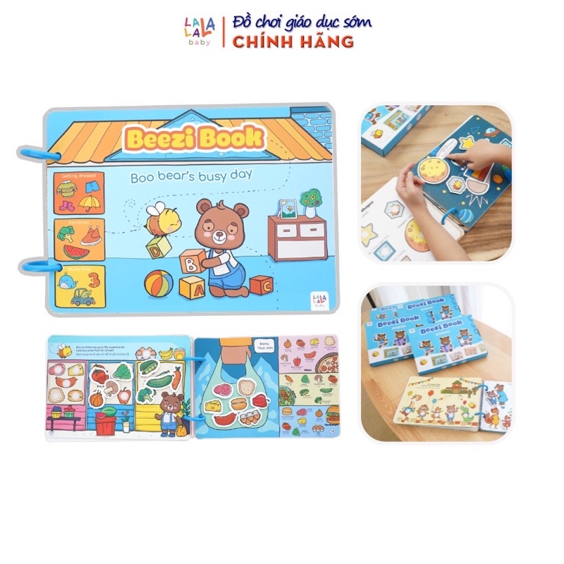 Học liệu bóc dán montessori busy book 17 chủ đề thú vị cho bé kèm từ vựng Tiếng Anh