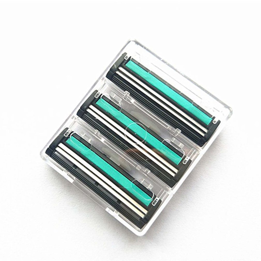 Tay cầm và 3/6 lưỡi dao cạo 2 lớp an toàn chăm sóc da mặt cho nam