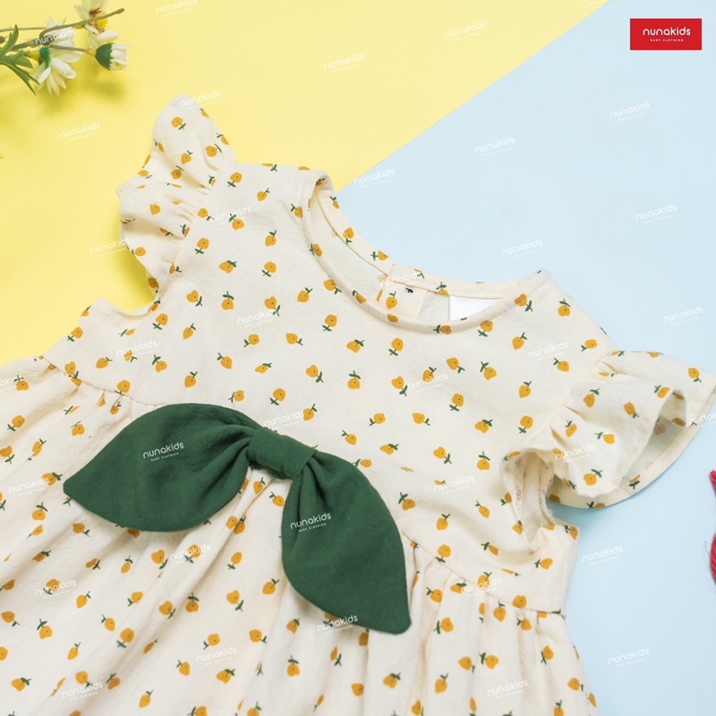 Set đồ đũi sần nơ bản to dễ thương cho bé gái thoáng mát, thấm hút mồ hôi, mỏng nhẹ, dễ chịu thoải mái Caibaby_store