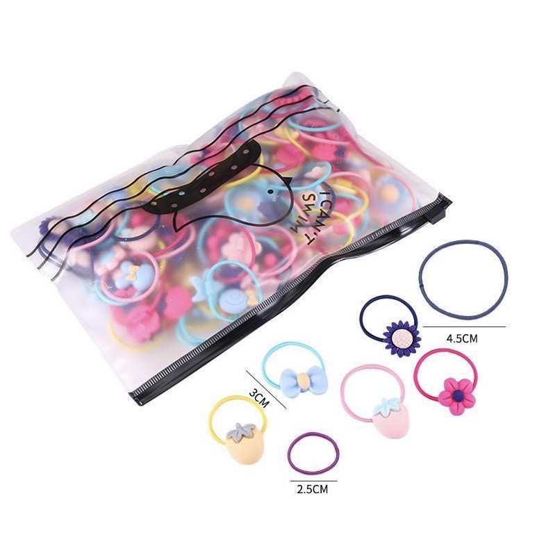 Túi Zip 20 Chun Buộc Tóc Nhiều Kiểu Cho Bé #CB2001