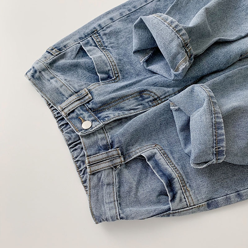 Quần jeans baggy cạp chun sau 2021
