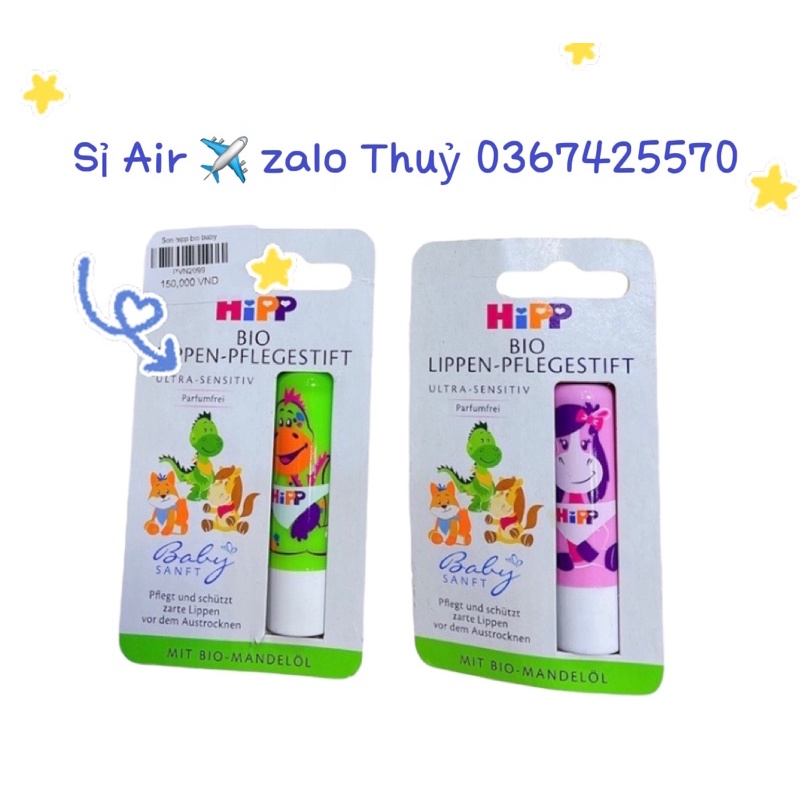 ( Ảir ✈️ đủ bill) SON DƯỠNG MÔI HỮU CƠ HIPP CHO BÉ 4,8 g HÀNG ĐỨC