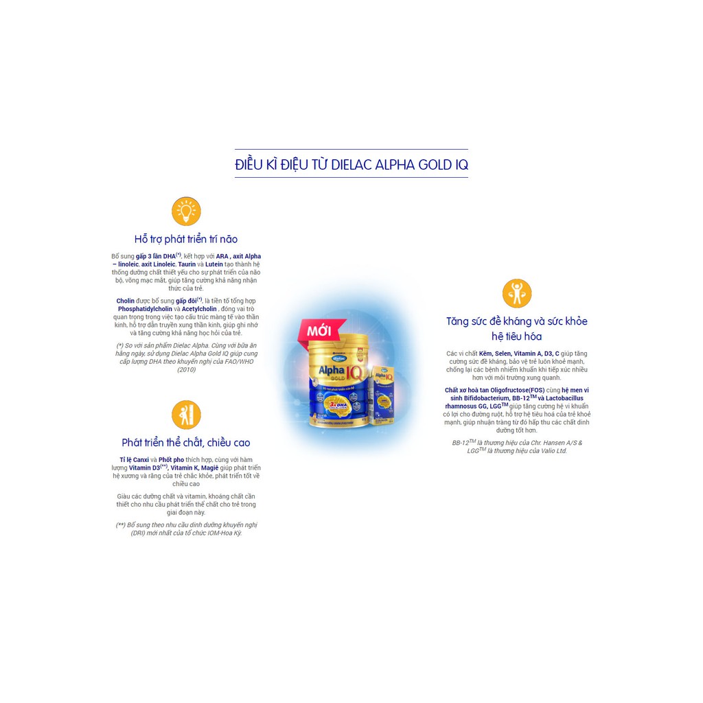 SỮA BỘT DIELAC ALPHA GOLD 1/2/3/4 850G