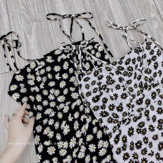 Váy hoa cúc lửng buộc dây
