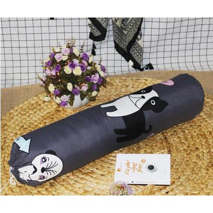 Vỏ gối ôm cotton poly 35x100cm,rẻ nhất tp hcm,được chọn mẫu-chó ghi