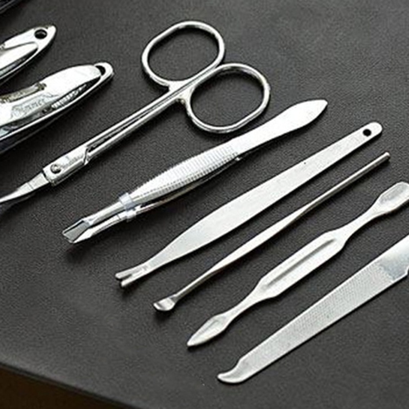 [Hàng mới về] Set 9 món dụng cụ chăm sóc móng tay bằng thép không gỉ
