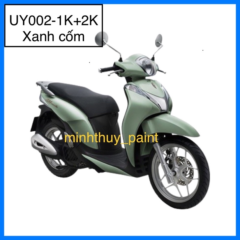 Sơn xe máy Honda SH Mode màu Xanh cốm UY002-1K và UY002-2K Ultra Motorcycle Colors