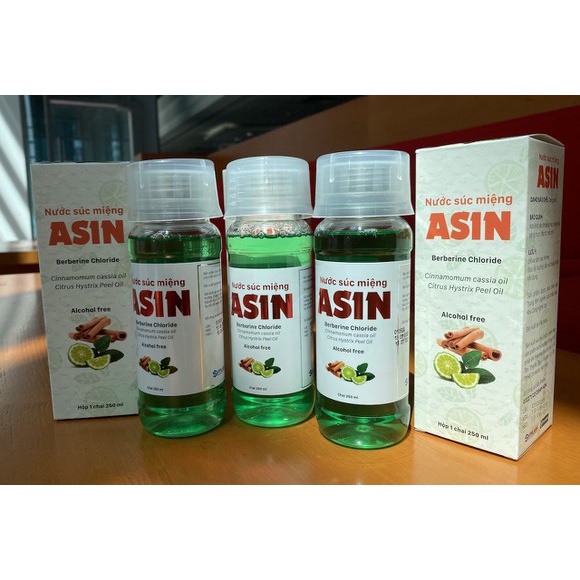 Nước súc miệng ASIN 250ml - Chứa dược chất thiên nhiên Berberine Chloride và Chlorhexidine