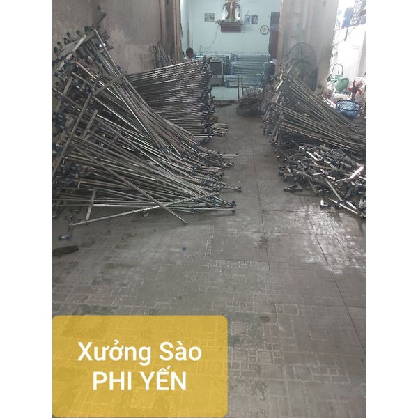 Sào phơi đồ 2 tầng Phi Yến móc khoen 32 lỗ , giá phơi đồ chân vuông Thép Không Gỉ , thanh phơi di động