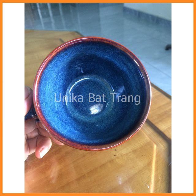 Cốc Cafe Cappuccino Men Xanh Hoả Biến -  Sản Xuất Unika Bát Tràng