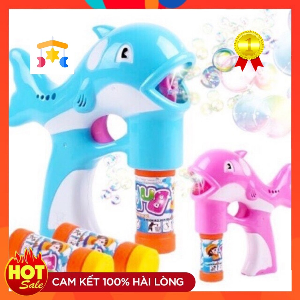 Đồ Chơi Súng Bắn Bong Bóng Xà Phòng Hình Cá Heo Dành Cho Bé