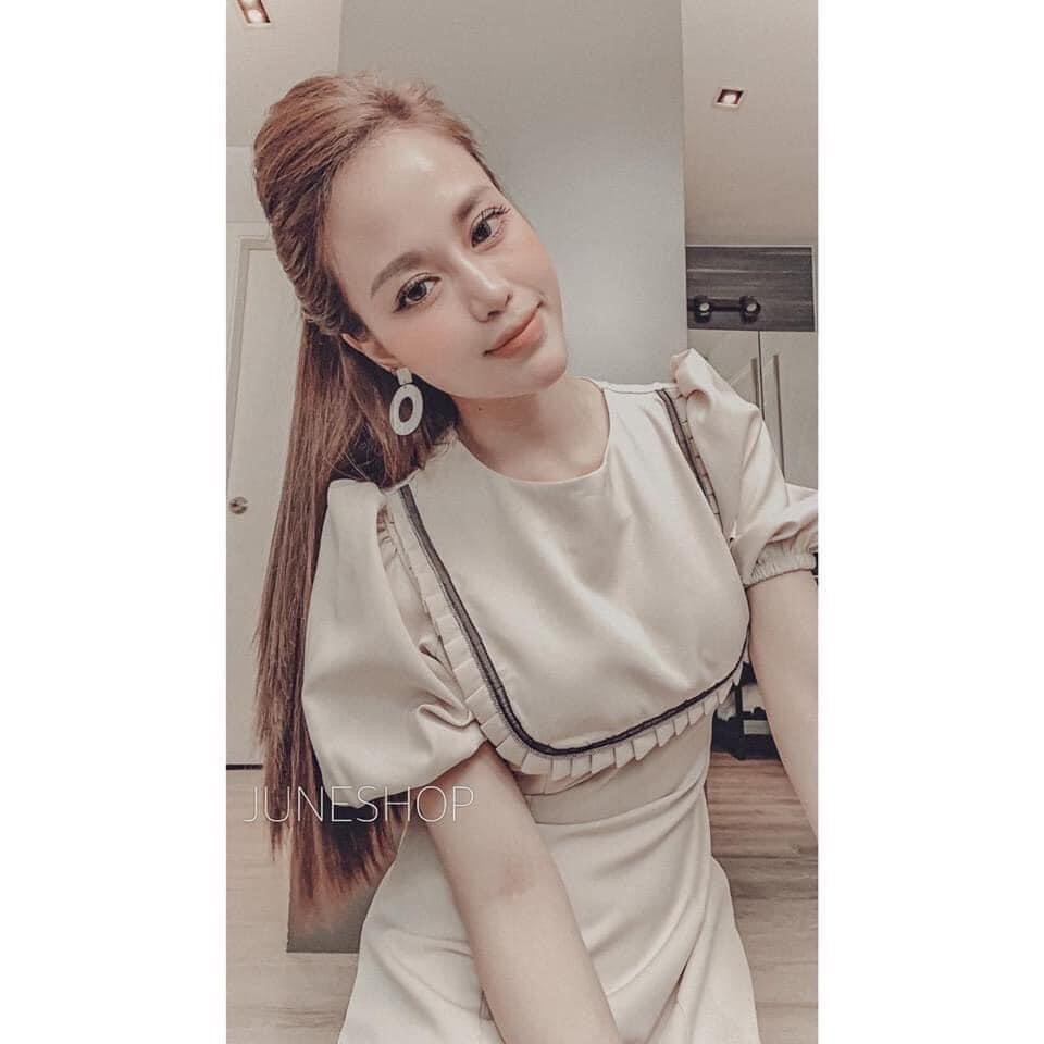 Váy ZR cổ bèo viền