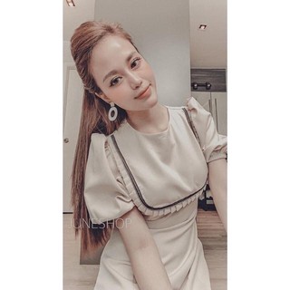 Váy ZR cổ bèo viền