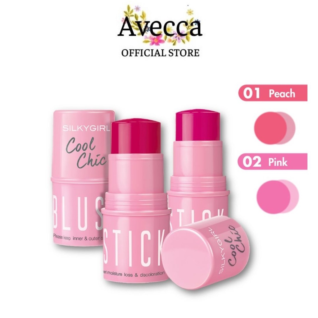 Má Hồng Dạng Thỏi Silkygirl Cool Chic Blush Stick 4g .#01 Peach, #02 Pink