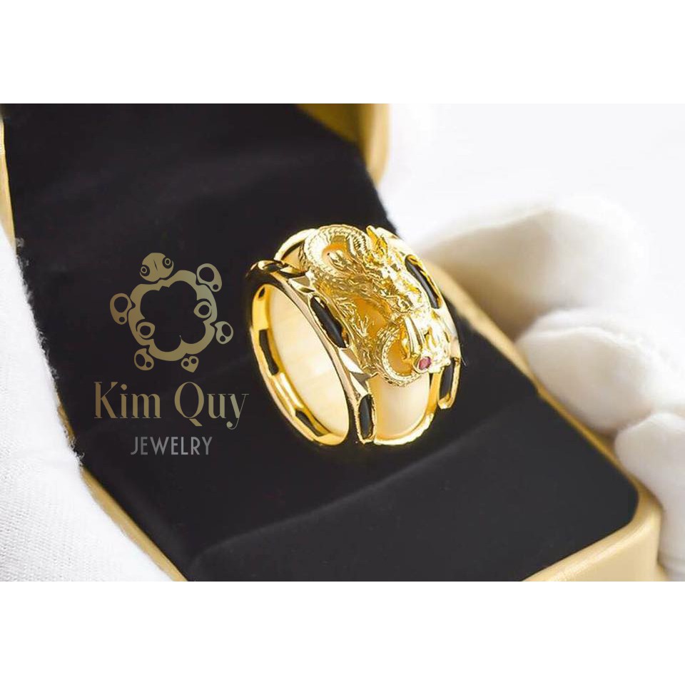 Nhẫn nam - Nhẫn thần long bạc mạ vàng đẳng cấp
