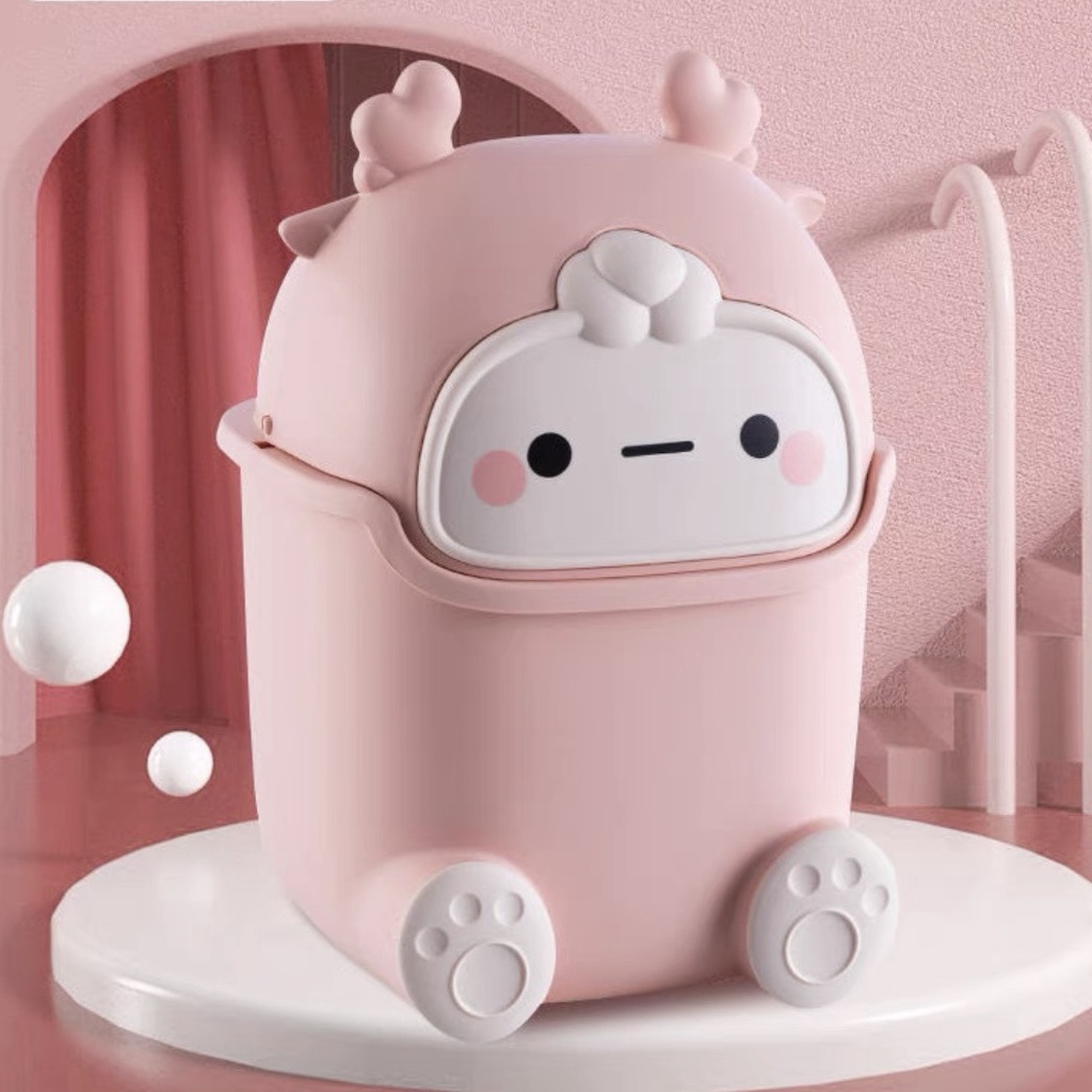 Thùng Rác Cute, Thùng Rác Bé Tiện Dụng, Nắp Lật