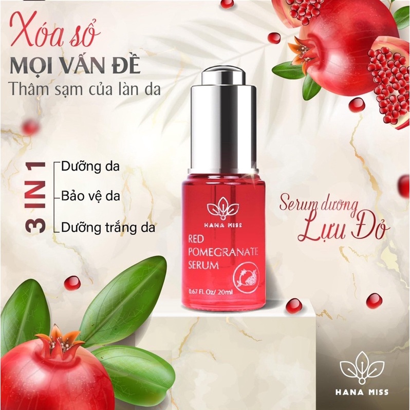 (Tặng 3 Mặt Nạ Kèm Theo)Tinh Chất Serum Lựu Đỏ Hana Miss