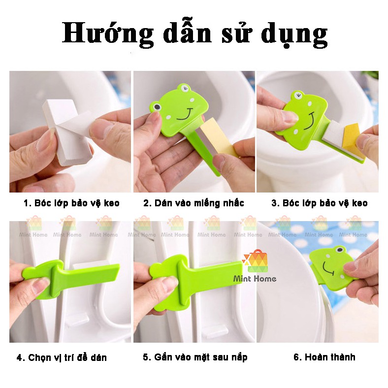 Dụng cụ tay cầm có miếng dán nâng nhấc mở lật nắp bồn cầu toilet thông minh tiện dụng kháng khuẩn cho bé