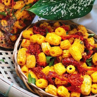 NUI SẤY LẮC KHÔ BÒ & LÁ CHANH lon 300gr