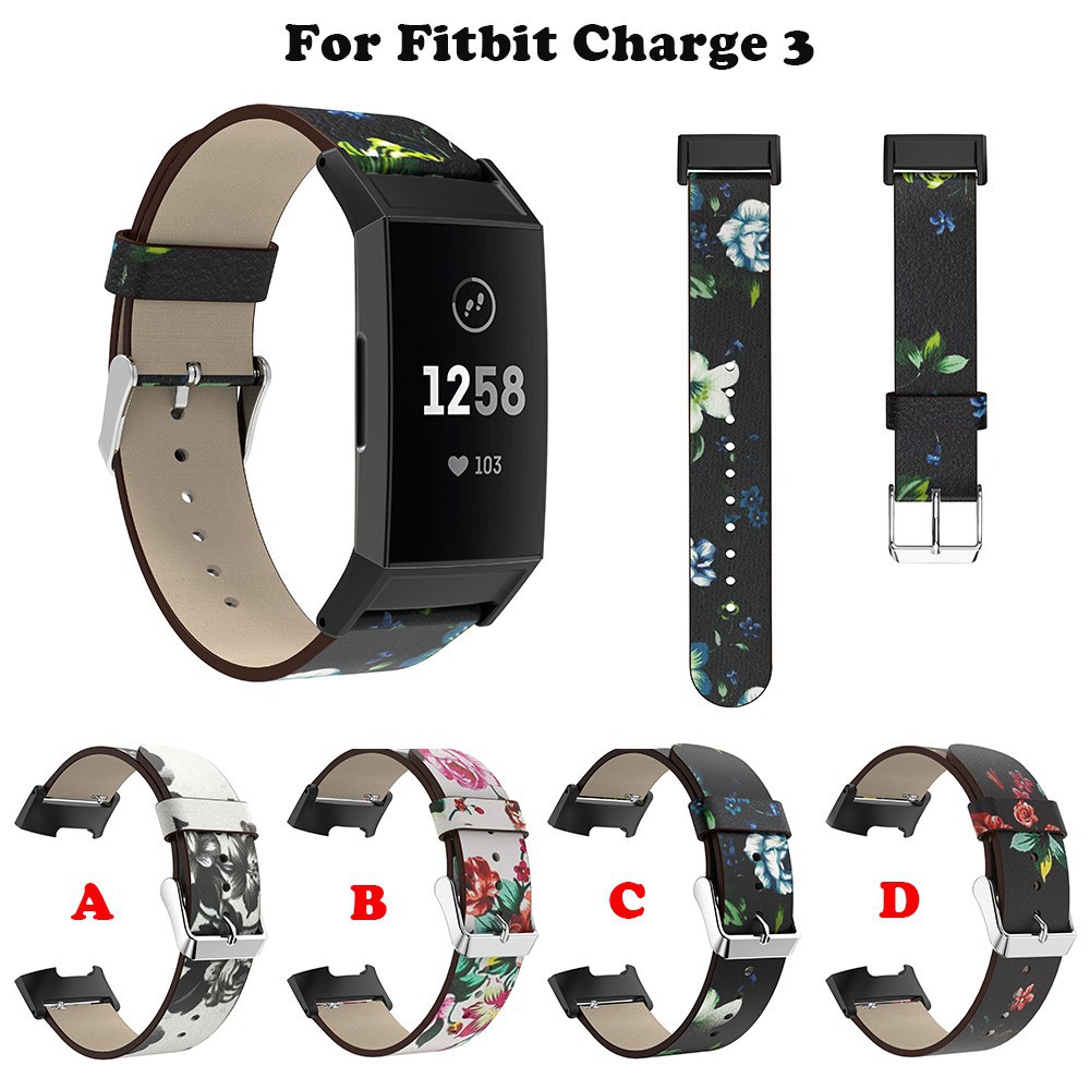 Fitbit Charge 3 Genuine Leather Strap Bracelet Sport Wristband Replacement Band