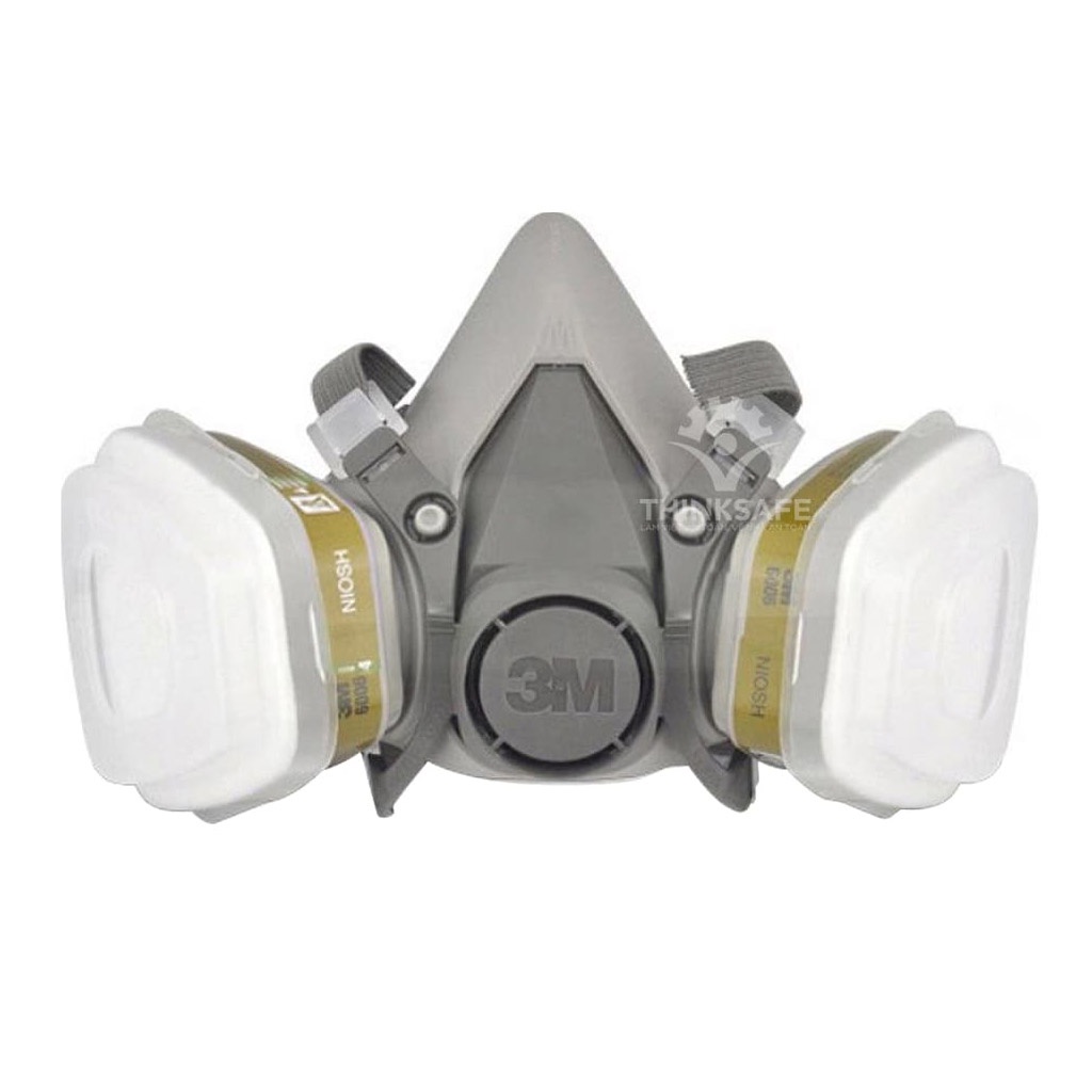 Mặt nạ phòng độc 3M 6200 kết hợp phin lọc 3M 6006 và phụ kiện, lọc bụi siêu mịn, chống sơn, lọc hóa chất - Thinksafe