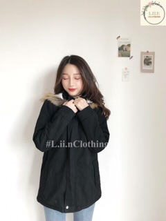 Áo khoác kaki lót lông(còn đỏ-đen)