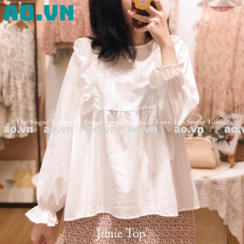 {ao.vn} áo babydoll trắng tiểu thư, áo sơ mi kiểu bèo xinh 2021 FREESHIP A,036 | BigBuy360 - bigbuy360.vn