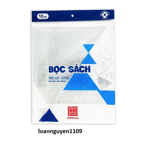 Bọc Nilon Hồng Hà 3269 – Bọc Vở, Bọc Sách Giáo Khoa ( 190 x 265 )mm Làm Từ Nilon Trong Suốt, Dẻo, Dai